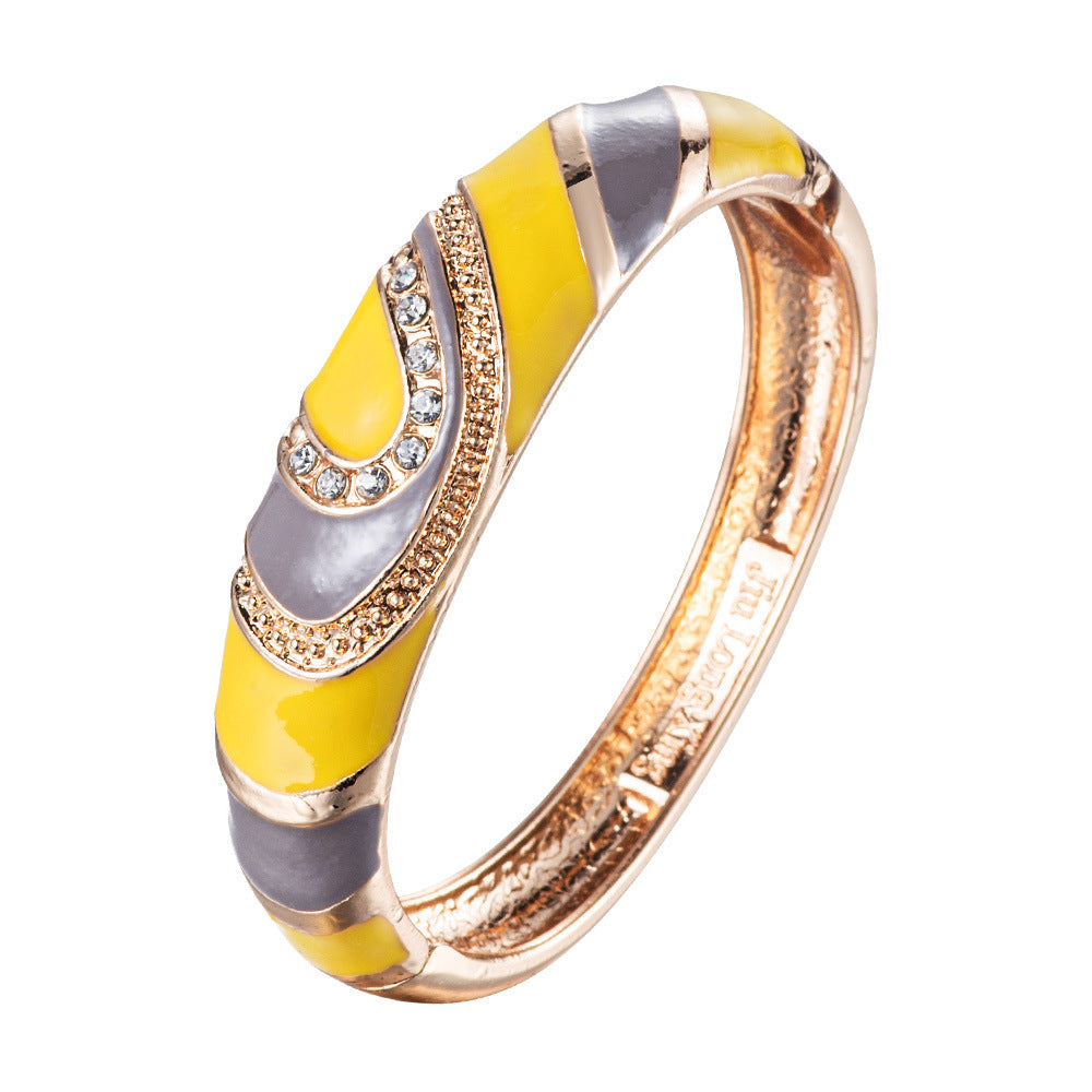 Conjunto de diamantes de esmalte al por mayor Color Geométrico Geométrico Pulsera de aleación de aceite
